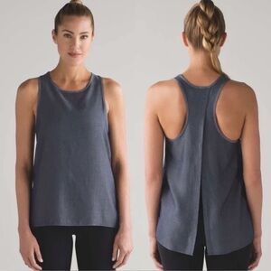 Lululemon Blue Racerback Tank Top Lightweight Open Back Flowy Activewear